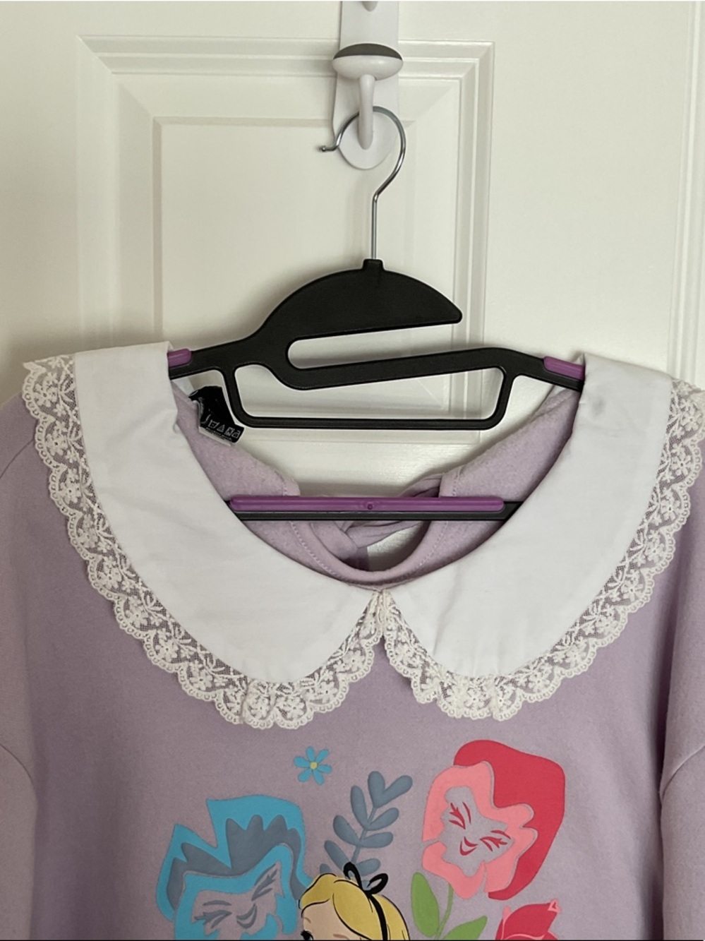 Disney Lilac Alice Graphic Sweater with White Lace Collar - Picture 3 of 7
